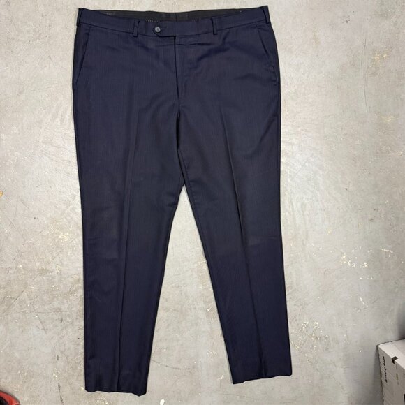 S. Cohen Suit 2pc Striped REDA 130s Wool Italy Navy Blue 46R 40x31 - Picture 11 of 14